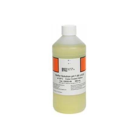 Solucion de pH 7, hach, 500ml, color amarillo